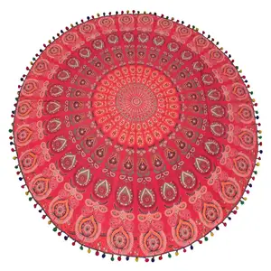 Beste Qualität Indische Mandala Roundie Beach Throw Tapisserie Hippie Boho Zigeuner Baumwolle Tischdecke Strand tuch