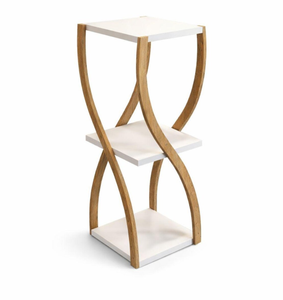 Table d'appoint en bois à 3 niveaux et étagère, design moderne décoratif et polyvalent - Product Image 1