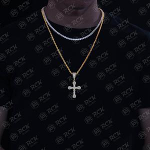 Christian <b>Cross</b> Jesus Customize Design Latest Trendy 0.70 TCW Round Cut Moissanite Diamond <b>Silver</b> Hip Hop Custom <b>Pendant</b> - Product Image 4