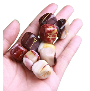 Noreena jaspe Cube Crystal Rune Set Natural Wicca Energy Stone para adivinación e intuición Meditación Protección vikingo - Product Image 4