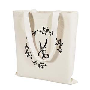 กระเป๋าผ้าแคนวาสสำหรับผู้หญิง ปักอักษรย่อแบบกำหนดเอง ตัวอักษร 'X' - Product Image 2