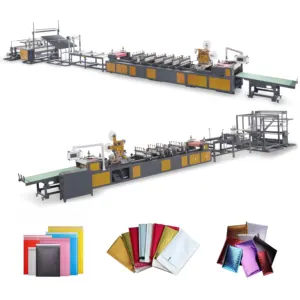 Línea de producción de embalaje automático protector de envío, máquina de fabricación de sobres acolchados con burbujas de papel Kraft