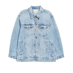 Chaqueta Vaquera de Mezclilla Personalizada 100% Algodón Transpirable para Mujer, Estilo Holgado, Ropa de Abrigo de Primavera - Product Image 1