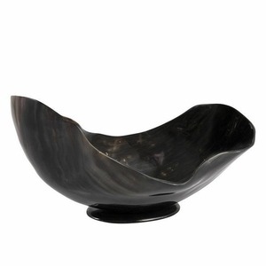 Antiguo juego de cuencos de cuerno Natural, casa de campo rústica, patrón de flores artísticas decorativas, cuenco de masa para servir hecho a mano - Product Image 1