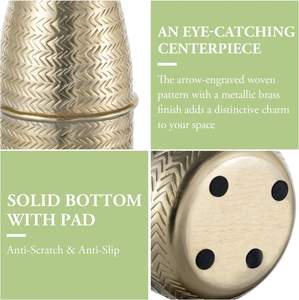 Vase à fleurs texturé à fleurs métalliques chics modernes décorant des jardinières décoratives en fer pour l'événement de mariage au bureau à domicile - Product Image 5