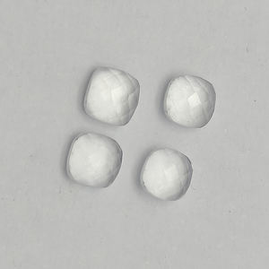 4 piezas de cristal de cuarzo Natural 6x6mm Cojín Rose Cut 4,10 Ct Lote Iroc Ventas Cuarzo transparente de alta calidad Parte posterior plana US $3,3 para todos - Product Image 3