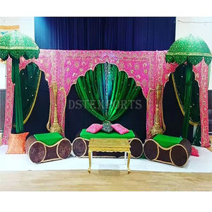 El mejor juego de decoración de escenario Mehndi musulmán, decoración de escenario de boda india, decoración de escenario Mehandi musulmán, configuración de decoración de boda de tendencia, Australia - Product Image 4