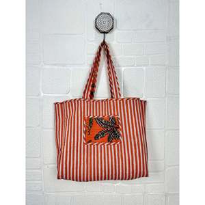 Large Reversible Quilted Velvet Cotton Boho <b>Tote</b> Bag Eco-Friendly Sustainable Sturdy for Grocery Shopping <b>Beach</b> Weekends Ochre - Product Image 5