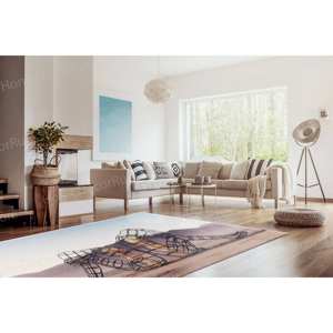 Burning Man Scene Printed <b>Rug</b>: Unique, Modern, Soft, Large, <b>Thin</b>,Nonwoven <b>Thin</b> <b>Rug</b> - Product Image 3