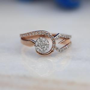 Igi แหวนหมั้นเพชรกลมโรสโกลด์14K แหวนหมั้นเพชรแบบคลาสสิกที่ยั่งยืนได้รับการรับรองจาก IGI - Product Image 5