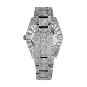 High-End Moissanite Diamond Mechanical <b>Watch</b> Shiny Iced Face Band Sapphire <b>Crystal</b> Durable Stainless Steel Perfect Fashion - Product Image 3
