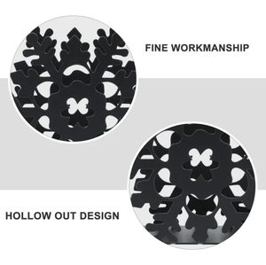 <b>Black</b> Metal Napkin Holder with Luxurious Snowflakes and Flower Design for Kitchen or Home Christmas Decorations Restaurant Use - Product Image 4