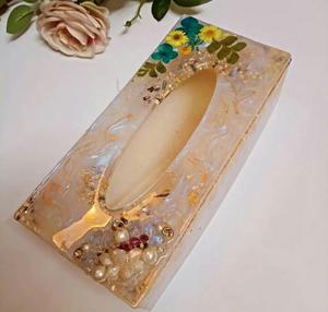Boîte à mouchoirs en résine de nacre élégante de meilleure qualité pour restaurant hôtels boîte de rangement nouveau conteneur personnalisé à vendre - Product Image 4