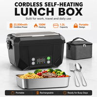 80 ℃   Chauffe-plat sans fil portable pour repas, boîte chauffante rechargeable pour le déjeuner en voyage