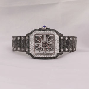 Nuevo Reloj de Pulsera con Diamantes de Moissanita, Esfera de Oro Blanco, Diseño Personalizado de Lujo Hecho a Mano, Reloj Completamente Engastado - Product Image 1