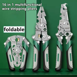 Alicates Multifuncionales de Acero Inoxidable para Pelar Cables, Diseño Plegable para Crimpar, Cortar y Retorcer en Electricidad y Fontanería - Product Image 5