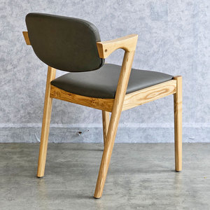 KAI <b>Dining</b> <b>Chair</b> with High Back Minimalist Design Ash Wood Frame PU Leather Upholstery Solid Feature for Living Room GCF139 - Product Image 5