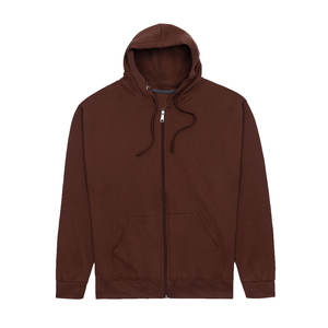 Solid High Quality 100% Cotton Eco-Friendly Winter Mens 2XL Custom Drawstring <b>Thermal</b> Hoodie Kangaroo Pocket Full Zip - Product Image 2