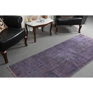 Tapis Patchwork Violet Moderne 2,8X7,2 pieds Style Turc Tabriz Rectangle Design Laine Polyester pour Salon Chambre Adolescent Latex - Product Image 2