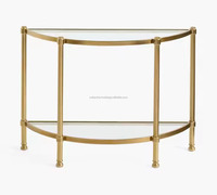 Table d'appoint en aluminium demi-lune table basse moderne demi-lune table basse en aluminium antique