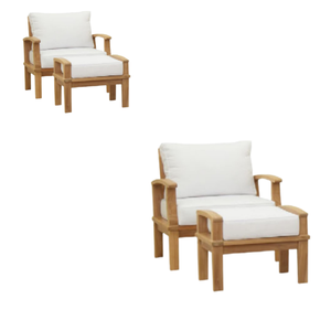 Villa au bord de la piscine en bois de teck de style moderne mobilier d'extérieur chaise longue de plage en bois massif avec coussin pour hôtel et jardin - Product Image 3