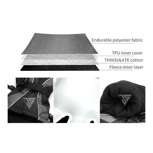 Guante de nieve de esquí de invierno de alta calidad, hecho de tela impermeable laminada de poliuretano/cuero genuino, forro polar cálido interior - Product Image 6
