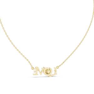 Collier pendentif LOVE en diamant CVD EF VVS-VS créé en laboratoire de 0,094 CT, options en or 18 carats, 14 carats, or rose, or jaune, or blanc, élégant et raffiné - Product Image 4