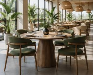 Tables et chaises de restaurant modernes en bois personnalisées, directement de l'usine, pour usage extérieur, hôtels, mobilier de restauration commercial, Istanbul, Turquie - Product Image 4