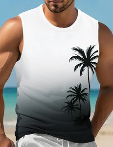 Débardeurs décontractés respirants en maille pour hommes, sans manches, coupe musclée, personnalisables, grandes tailles, vêtements de plage en polyester/coton 3D - Product Image 1