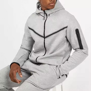 Vente en gros de vestes de sport de haute qualité personnalisées Ensemble sweat à capuche polaire technique Sweat à capuche zippé personnalisé pour hommes - Product Image 4