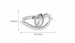 Anillo de Lujo Elegante para Mujer en Oro de 14K y 20 Diamantes Naturales con Corte Brillante |   Opciones de Oro Blanco/Amarillo/Rosa de 0.20Ctw, Chapado en Rodio - Product Image 2