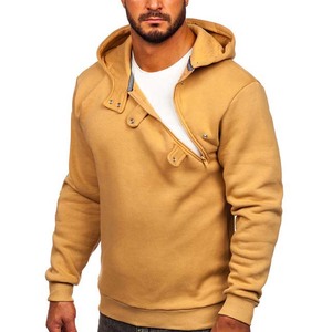 เสื้อมีฮู้ดผ้าฟลีซของผู้ชายแบบสวมหัวผ้าคอตตอน100% เสื้อมีฮู้ดผ้าคอตตอนสไตล์สตรีทแวร์สีพื้นสำหรับฤดูหนาวผลิตตาม2025 - Product Image 4