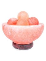 Lampe artisanale élégante bol de sel rose de l'Himalaya sculpté fleur amour et styles de lettres pour cadeau et décoration intérieure de la maison