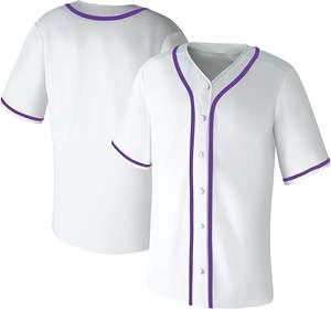 Maillot d'équipe de baseball à manches courtes pour homme avec maillot uni boutonné - Product Image 3