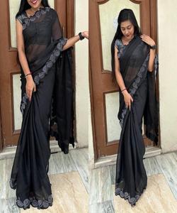 Fabuloso Crape Sarees: Experimente luxo e conforto em Satin Net Chiffon Chinon Sana Silk Sarees