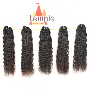 Cabello Indio Remy Virgen Natural Negro de Templo, Cutícula Alineada, Doble Trama a Máquina, 100g, 100% Cabello Humano - Product Image 2