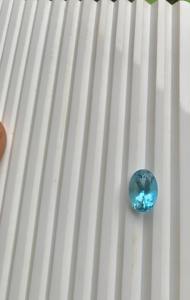 Haute qualité belle fabrication bleu foncé aigue-marine à facettes coupe naturelle ovale 8.25 carats lâche pierre précieuse boucle propre pierre pour bijoux - Product Image 3