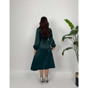 Robe trapèze en satin avec ceinture et taille naturelle 2052 - Product Image 6