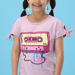 Tela de algodón peinado puro para niñas, camiseta de manga larga Regular con estampado personalizado, color rosa claro, 100% - Product Image 6
