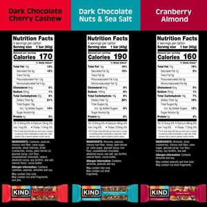 Assortiment de barres aux noix KIND (canneberge et amande, chocolat noir, cerise et noix de cajou) - Product Image 2