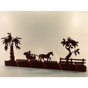 ของตกแต่งโต๊ะคริสต์มาส เชิงเทียนโลหะลายฉลุซานต้า ของขวัญตกแต่งโต๊ะ - Product Image 4