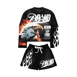 Conjunto de 2 piezas de ropa para hombre, camisetas y pantalones cortos con lavado ácido, ropa de verano, conjunto de pantalones cortos y camiseta para hombre 2026 - Product Image 1