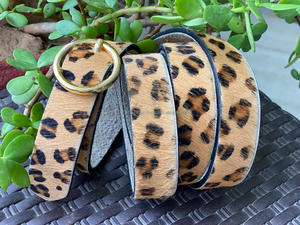Cinturón de piel con hebilla duradera, Cinturón de piel con estampado Animal hecho a mano - Product Image 3