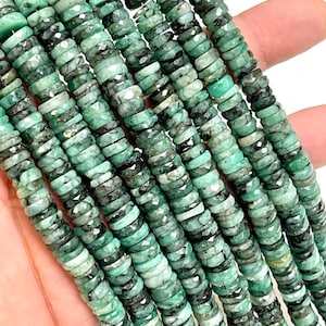 Pierre précieuse émeraude verte naturelle taille de coupe 6-8mm perles brin perles à facettes de qualité supérieure pierre précieuse de guérison pour la fabrication de bijoux - Product Image 3