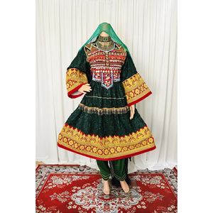 Vestido afgano Kuchi hecho a mano de la mejor calidad para mujer, vestido afgano cómodo y ligero más vendido con decoración de encaje con cuello redondo - Product Image 6