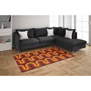 Tapis Marron Groovy Rétro Années 70, Tapis Moderne Imprimé en 3D pour la Décoration Intérieure, Tapis Doux à Poils Longs - Product Image 4