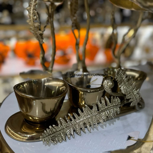 ชามพร้อมถาดชุดชามดีไซน์หรูหรา6ชิ้นสำหรับเครื่องเงินถ้วยญี่ปุ่นขัดเงาช็อคโกแลต - Product Image 3