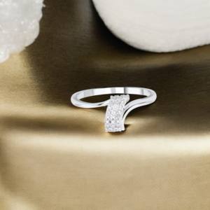 ชุดง่ามเพชรทรงกลมโมอิส E-F/VVS-VS เพชร0.11กะรัตทำด้วยเงิน - Product Image 4