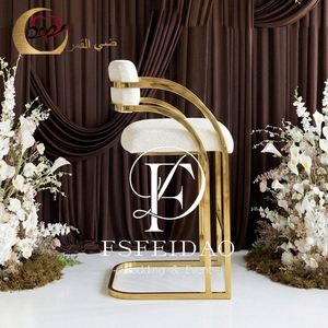 Modern Gold Stainless Steel High <b>Bar</b> Chair for Dining & Outdoor Use Commercial Furniture Strong & Durable - Product Image 2