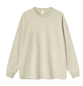 100% coton Jersey pull T-Shirt 305gsm à manches longues surdimensionné haute qualité broderie impression T-shirt pour hommes - Product Image 1